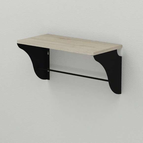 Настінна полиця Ferrum-decor Комфі 260x600x240 метал Чорний ДСП Сонома 16 мм (FRD-102740) Настінна полиця Ferrum-decor Комфі 260x600x240 метал Чорний ДСП Сонома 16 мм (FRD-102740)