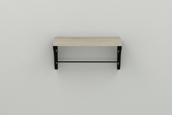 Настінна полиця Ferrum-decor Комфі 260x600x240 метал Чорний ДСП Сонома 16 мм (FRD-102740) Настінна полиця Ferrum-decor Комфі 260x600x240 метал Чорний ДСП Сонома 16 мм (FRD-102740)
