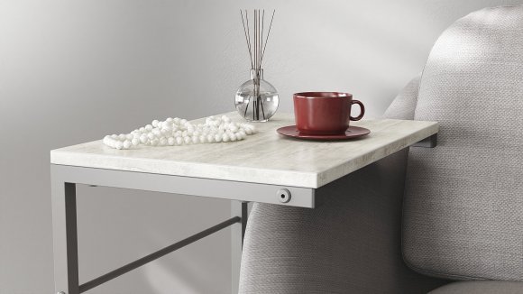 Столик приставний Террі Ferrum-decor 650x440x330 Сірий метал ДСП Бетон 16 мм (FRD-104668)