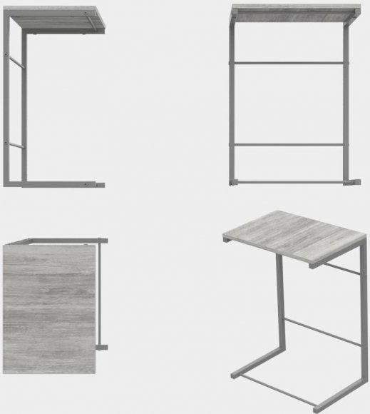 Столик приставний Террі Ferrum-decor 650x440x330 Сірий метал ДСП Бетон 16 мм (FRD-104668)