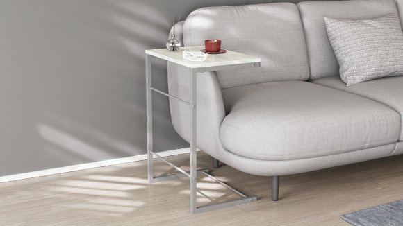 Столик приставний Террі Ferrum-decor 650x440x330 Сірий метал ДСП Бетон 16 мм (FRD-104668)