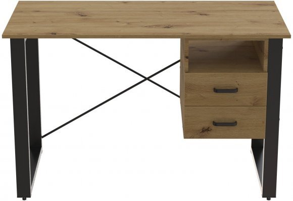 Письмовий стіл із ящиками Ferrum-decor Оскар 750x1200x700 метал Чорний ДСП Дуб Артизан 16 мм (FRD-103260)
