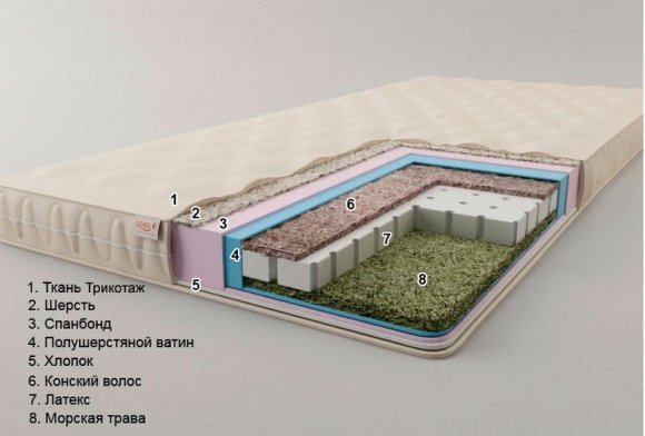 Матрац футон безпружинний Екзотик-1 70х170х9 см