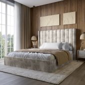 Двоспальне ліжко з підйомним механізмом LION Ніно 160x200 см SILK 102 Айворі (LION-045052)