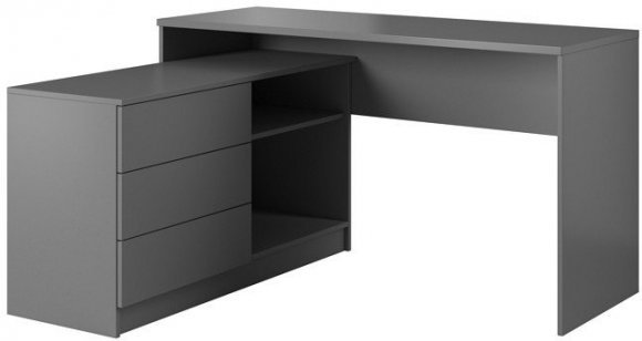 Стіл офісний письмовий Perfect Home Тео / Teo 3S/138 з 3 шухлядами Графіт (PFH-091166) Стіл офісний письмовий Perfect Home Тео / Teo 3S/138 з 3 шухлядами Графіт (PFH-091166)