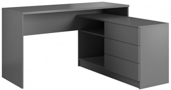 Стіл офісний письмовий Perfect Home Тео / Teo 3S/138 з 3 шухлядами Графіт (PFH-091166) Стіл офісний письмовий Perfect Home Тео / Teo 3S/138 з 3 шухлядами Графіт (PFH-091166)