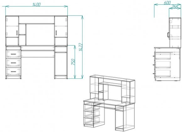 Стіл комп'ютерний Анжело Ferrum-decor 1400x1422x600 ДСП Біле 16 мм (FRD-104704) Стіл комп'ютерний Анжело Ferrum-decor 1400x1422x600 ДСП Біле 16 мм (FRD-104704)