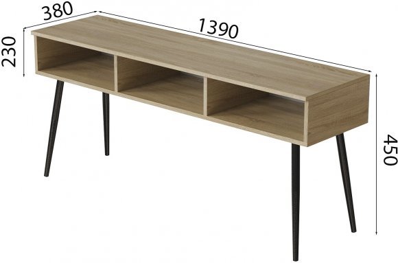 Тумба під телевізор Кентук Ferrum-decor 45x139x38 Чорний метал ДСП Дуб Сонома 16 мм (FRD-106730) Тумба під телевізор Кентук Ferrum-decor 45x139x38 Чорний метал ДСП Дуб Сонома 16 мм (FRD-106730)