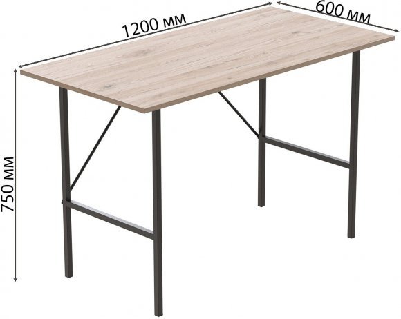 Стіл письмовий Line Тайм Ferrum-decor 750x1200x600 Чорний метал ДСП Дуб Сан-Марино 16 мм (FRD-104886) Стіл письмовий Line Тайм Ferrum-decor 750x1200x600 Чорний метал ДСП Дуб Сан-Марино 16 мм (FRD-104886)