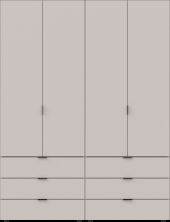 Комплект шаф для одягу Doros Гелар (2 шт.) 155х49,5х203,4 см Кашемір (DRS-011238)