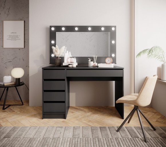 Стіл туалетний письмовий Perfect Home Ада / Ada 5S/120 з 5 шухлядами Антрацит (PFH-091308) Стіл туалетний письмовий Perfect Home Ада / Ada 5S/120 з 5 шухлядами Антрацит (PFH-091308)
