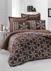 Постільний комплект 200х220 см Sateen Alisa коричневий