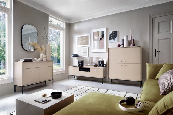 Комод Perfect Home Моно / Mono з 6 шухлядами і золотими ніжками MKS154 Беж пісочний (PFH-091209)