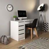 Стіл туалетний письмовий Perfect Home Ада / Ada 5S/120 з 5 шухядами Білий глянець (PFH-091306) Стіл туалетний письмовий Perfect Home Ада / Ada 5S/120 з 5 шухядами Білий глянець (PFH-091306)