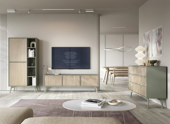 Комод Perfect Home Форест / Forest KSZ158 2-дверний з 3 шухлядами Евкаліпт/ялиця сканді (PFH-091476)