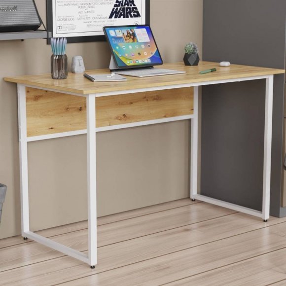 Комп'ютерний стіл Ferrum-decor Коді 75x120x60 білий ДСП Дуб Сан-Марино 32мм (FRD-101199)