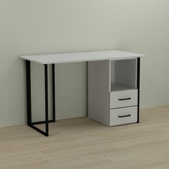 Письмовий стіл Ferrum-decor Отто 75x140x70 чорний ДСП Біле 16мм (FRD-103601)