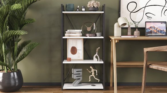 Етажерка 4/60 Ferrum-decor Серії Конект 120x60x28 чорний ДСП Біле 16мм (FRD-104236) Етажерка 4/60 Ferrum-decor Серії Конект 120x60x28 чорний ДСП Біле 16мм (FRD-104236)