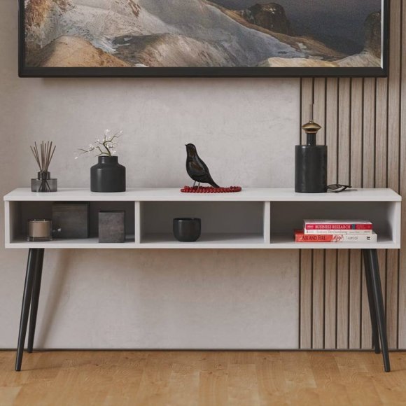 Тумба під телевізор Кентук Ferrum-decor 45x139x38 Чорний метал ДСП Білий 16 мм (FRD-106733) Тумба під телевізор Кентук Ferrum-decor 45x139x38 Чорний метал ДСП Білий 16 мм (FRD-106733)