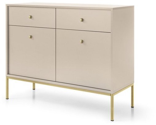 Комод Perfect Home Моно / Mono 2-дверний з 2 шухлядами і золотими ніжками MKSZ104 Беж пісочний (PFH-091205)