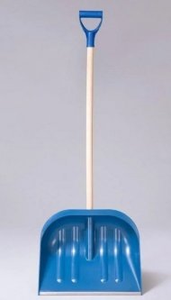 Лопата для прибирання снігу Snow pusher з дерев'яним держаком 41х121 см синя 48571