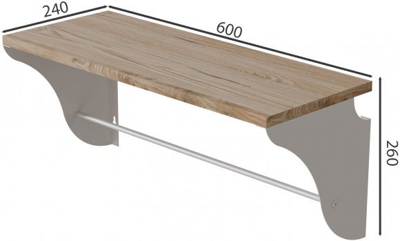 Настінна полиця Ferrum-decor Комфі 260x600x240 метал Білий ДСП Дуб Сан-Марино 16 мм (FRD-102745) Настінна полиця Ferrum-decor Комфі 260x600x240 метал Білий ДСП Дуб Сан-Марино 16 мм (FRD-102745)