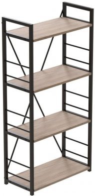 Етажерка 4/60 Ferrum-decor Серії Конект 120x60x28 чорний ДСП Дуб Сан-Марино 16мм (FRD-104237)