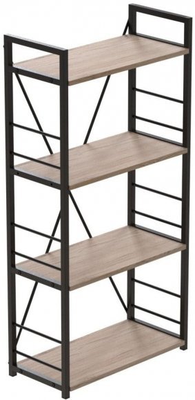 Етажерка 4/60 Ferrum-decor Серії Конект 120x60x28 чорний ДСП Дуб Сан-Марино 16мм (FRD-104237)