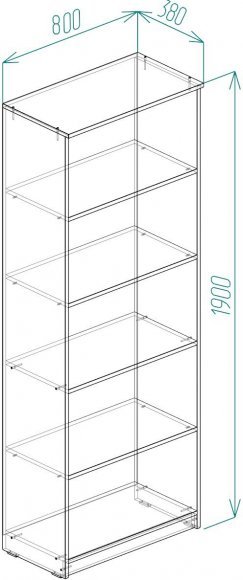 Шафа Анжело Ferrum-decor на 5 полиць 1900x800x380 ДСП Бетон 16 мм (FRD-105048)