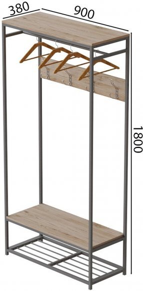 Вішалка модульна підлогова Ferrum-decor Треліс 15 180x90x38 сірий ДСП Дуб Сан-Марино 16мм (FRD-104374) Вішалка модульна підлогова Ferrum-decor Треліс 15 180x90x38 сірий ДСП Дуб Сан-Марино 16мм (FRD-104374)