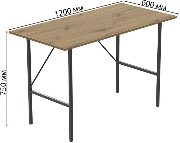 Стіл письмовий Line Тайм Ferrum-decor 750x1200x600 Чорний метал ДСП Дуб Артизан 16 мм (FRD-104890) Стіл письмовий Line Тайм Ferrum-decor 750x1200x600 Чорний метал ДСП Дуб Артизан 16 мм (FRD-104890)