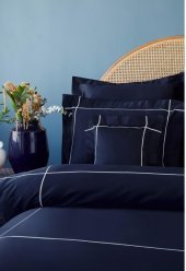 Постільна білизна сатин Plus lacivert-beyaz синій-білий king size svt-2000022291965 Постільна білизна сатин Plus lacivert-beyaz синій-білий king size svt-2000022291965