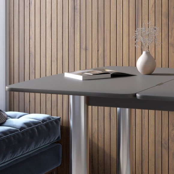 Обідній стіл розкладний LION Нота Самоа димчастий 60x90/90x120 (LION-041288) Обідній стіл розкладний LION Нота Самоа димчастий 60x90/90x120 (LION-041288)