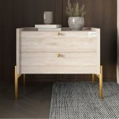 Тумба приліжкова LION Wood з двома шухлядами Самоа Димчастий (золоті ножки) (LION-041344) Тумба приліжкова LION Wood з двома шухлядами Самоа Димчастий (золоті ножки) (LION-041344)