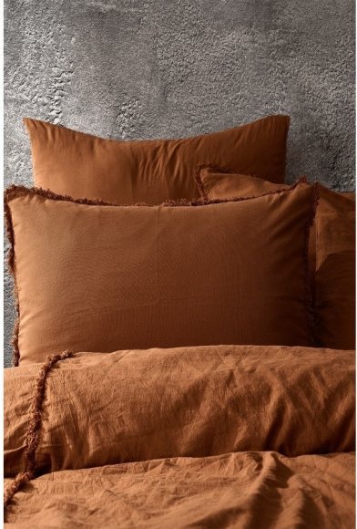 Постільна білизна Burumcuk tutun табак king size 220х240 см