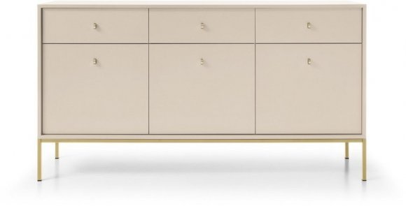 Комод Perfect Home Моно / Mono 3-дверний з 3 шухлядами і золотими ніжками MKSZ154 Беж пісочний (PFH-091207) Комод Perfect Home Моно / Mono 3-дверний з 3 шухлядами і золотими ніжками MKSZ154 Беж пісочний (PFH-091207)