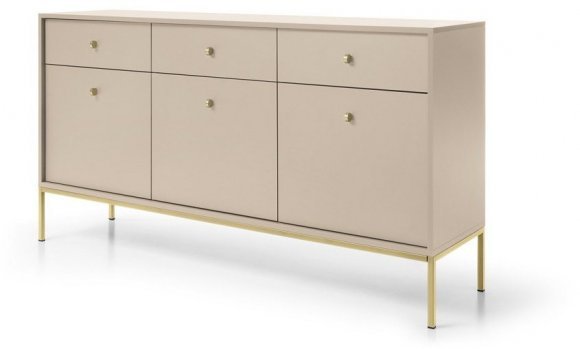 Комод Perfect Home Моно / Mono 3-дверний з 3 шухлядами і золотими ніжками MKSZ154 Беж пісочний (PFH-091207) Комод Perfect Home Моно / Mono 3-дверний з 3 шухлядами і золотими ніжками MKSZ154 Беж пісочний (PFH-091207)