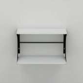 Настінна полиця Ferrum-decor Букін 330x600x240 метал Чорний ДСП Біле 16 мм (FRD-102863)