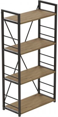 Етажерка 4/60 Ferrum-decor Серії Конект 120x60x28 чорний ДСП Дуб Артизан 16мм (FRD-104238)