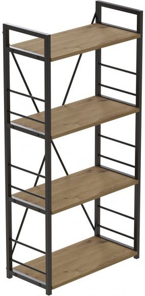 Етажерка 4/60 Ferrum-decor Серії Конект 120x60x28 чорний ДСП Дуб Артизан 16мм (FRD-104238)