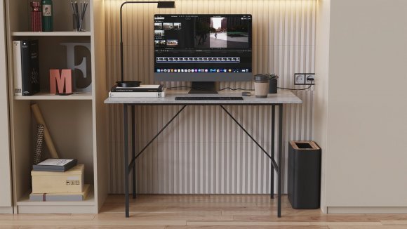 Стіл письмовий LINE Тайм Ferrum-decor 750x1200x600 Чорний метал ДСП Бетон 16 мм (FRD-104891) Стіл письмовий LINE Тайм Ferrum-decor 750x1200x600 Чорний метал ДСП Бетон 16 мм (FRD-104891)