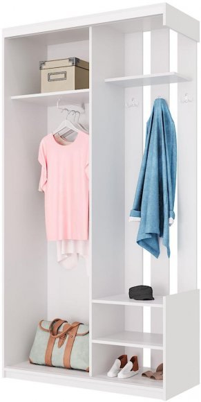 Передпокій з дзеркалом Doros City One Door 110х45х210 см Білий (DRS-011404) Передпокій з дзеркалом Doros City One Door 110х45х210 см Білий (DRS-011404)