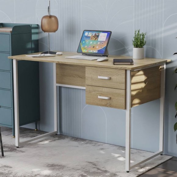 Письмовий стіл Ferrum-decor Дакота 75x140x60 білий ДСП Дуб Сонома 16мм (FRD-102099) Письмовий стіл Ferrum-decor Дакота 75x140x60 білий ДСП Дуб Сонома 16мм (FRD-102099)