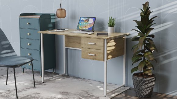 Письмовий стіл Ferrum-decor Дакота 75x140x60 білий ДСП Дуб Сонома 16мм (FRD-102099) Письмовий стіл Ferrum-decor Дакота 75x140x60 білий ДСП Дуб Сонома 16мм (FRD-102099)