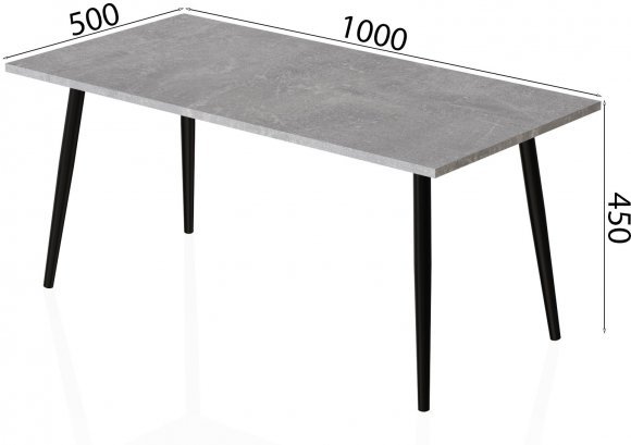 Стіл журнальний Монтана Ferrum-decor 45x100x50 Чорний метал ДСП Бетон 16 мм (FRD-106711) Стіл журнальний Монтана Ferrum-decor 45x100x50 Чорний метал ДСП Бетон 16 мм (FRD-106711)