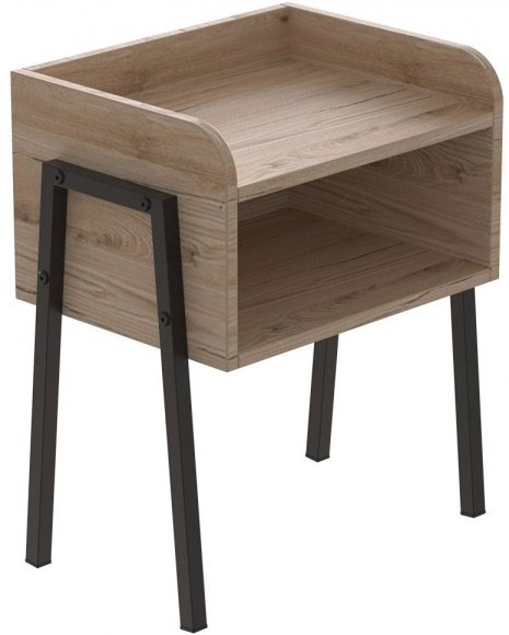 Тумба модульна Ferrum-decor Джузі 540x450x320 метал Чорний ДСП Дуб Сан-Марино 16 мм (FRD-102969)