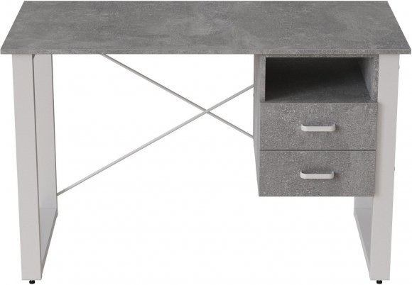 Письмовий стіл із ящиками Ferrum-decor Оскар 750x1200x700 метал Білий ДСП Бетон 16 мм (FRD-103267) Письмовий стіл із ящиками Ferrum-decor Оскар 750x1200x700 метал Білий ДСП Бетон 16 мм (FRD-103267)