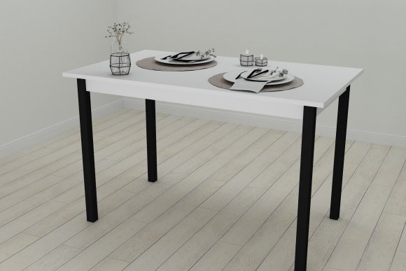 Стіл кухонний Ferrum-decor Маріо 75x120x80 Чорний ДСП Біле 16мм (FRD-106196)