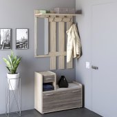 Передпокій Еверест Тандем з вішалкою та тумбою (ліва) для взуття сонома + трюфель (DTM-2200) Передпокій Еверест Тандем з вішалкою та тумбою (ліва) для взуття сонома + трюфель (DTM-2200)