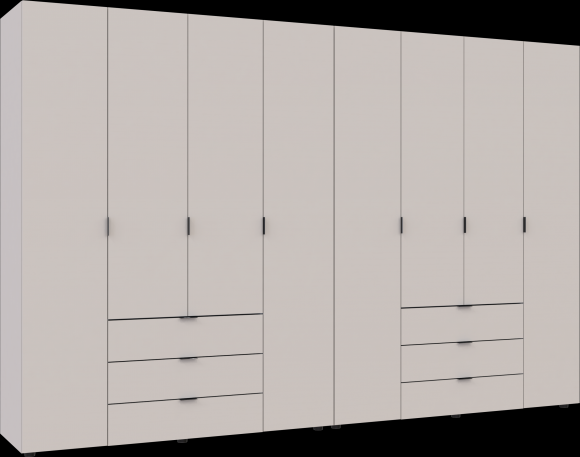 Комплект шаф для одягу Doros Гелар (2 шт.) 310х49,5х203,4 см Кашемір (DRS-011243)